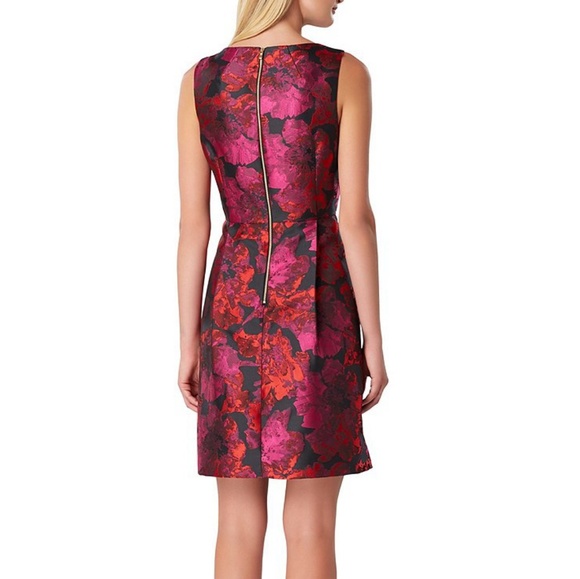 Tahari Floral Jacquard Bow Cocktail Dress - Picture 2 of 8